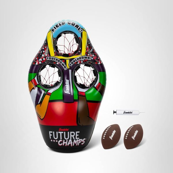 Franklin Sports Kids Football Target Toss Game - Inflatable Throwing Target Toy with Soft Mini Footballs - Fun Kids Sports Game