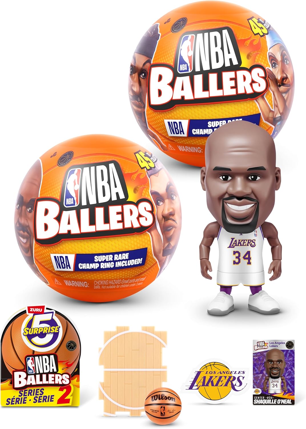 Ja007 5 Surprise NBA Ballers Series 2 by ZURU, Licensed NBA Collectible, Surprise Unboxing Basketball Collectible Sports Toy for Boys, Ages 3 and up (2 Capsules) - Image 1