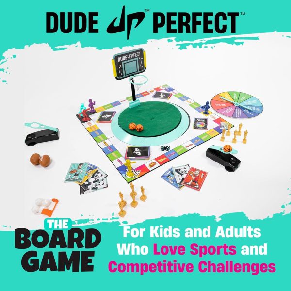 Dude Perfect Board Game, 2-5 Player Challenging and Competitive Family Board Games, Ideal Sports Board Games for Family Game Night, Ages 4 and Above