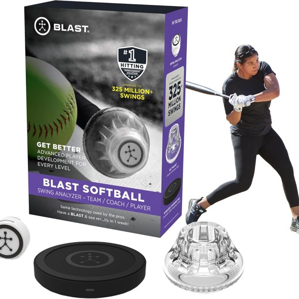 Blast Softball Swing Analyzer - Improve Your Swing at Every Level - Real-time Feedback, Swing Metrics, Video Capture Highlights, Track Performance (GEN3 Sensor)