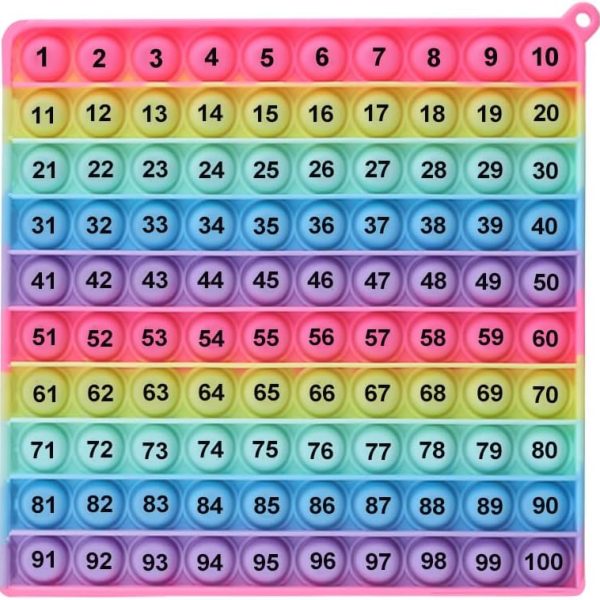 Number Game P0PP Math Toy, Exercise Children's Logical Thinking, Relieve Stress, Fidget Game for Teachers to Create a Variety of Math Operations [1-100 Number Table]
