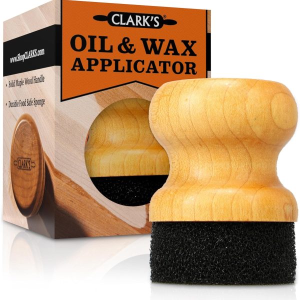 CLARK'S Food Grade Mineral Oil & Wax Applicator for Round Wood Cutting Board, Butcher Blocks, Bamboo, and Utensils – USA Maple Construction