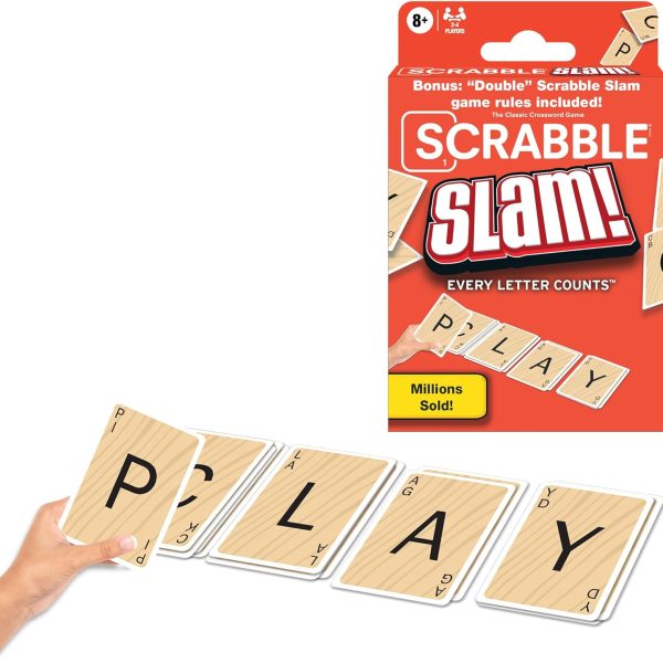 Scrabble Slam Card Game The Original 2000's Mega Hit, Fast-Paced Card Game Version of Scrabble, for 2 to 4 Players, Ages 8+