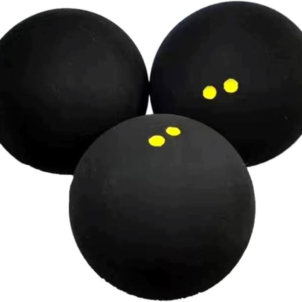 3 Pieces Double Yellow Dot Squash Ball Custom Logo Professional high Elasticity Resistant to Play for Training and Practice