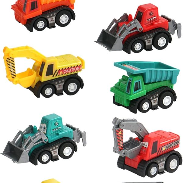 Fajiabao Construction Toy Cars for 3+ Years Old Toddler Boy Toys Mini Pull Back Cars Small Truck Christmas Decorations Toys for Kids Toddler Party Favors Stocking Stuffers Bulk(Color Random)