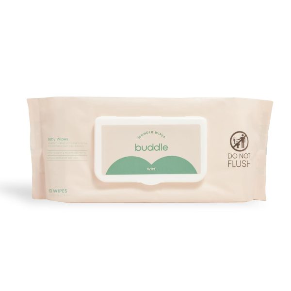 Buddle Wonder Wipes – Baby Wipes with Aloe & Honeysuckle, Dermatologist-Tested & Hypoallergenic, Gentle Diaper Wipes for Sensitive Skin, Biodegradable & Compostable Plant-Based Fibers