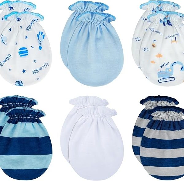 RATIVE Baby Mittens No Scratch Organic Cotton for Newborn 0-6 Months | Baby Essentials Must-Haves for Boys & Girls