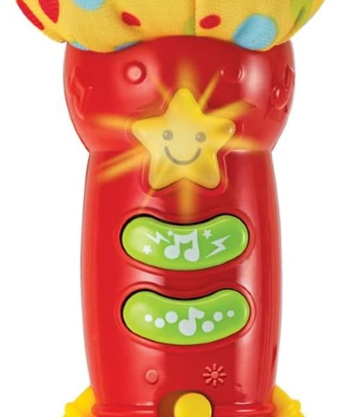 Baby Microphone Toy. My First Kids Microphone with Sounds and Teethers/Rattle. Battery Operated Toy for Toddlers and Babies 3-36 Months