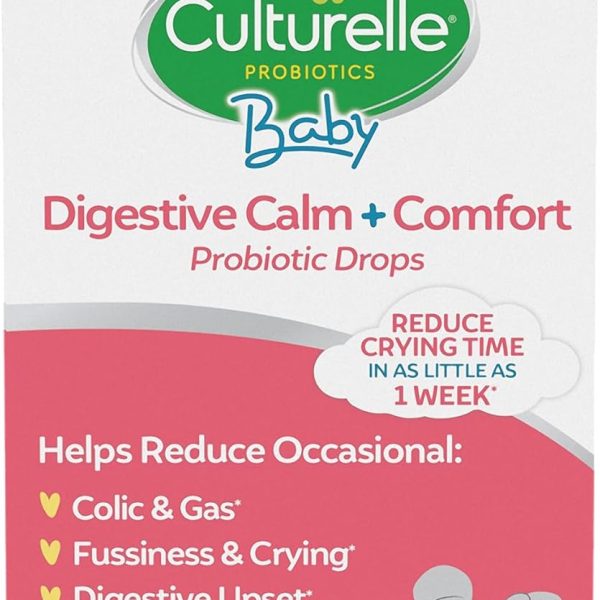 Culturelle Baby Digestive Calm & Comfort Probiotic (Age 0-12 Mos) 8.5Ml, Helps Periodic Colic, Gas, Fussiness, Crying & Digestive Upset In Infants & Newborns, Vegan Non-Gmo Gluten-Free, 1 Mos. Supply