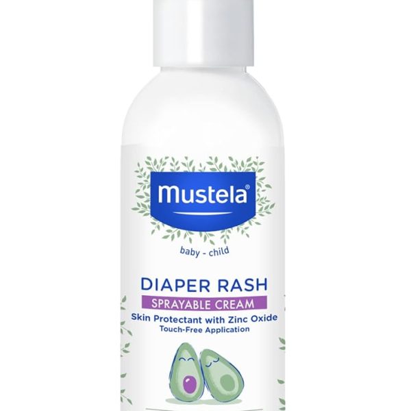 Mustela Baby Diaper Rash Cream Spray – Touch-Free protectant with Zinc Oxide & Natural Avocado - Treats, Soothes and Prevents Diaper Rash- Fragrance-Free - 3 fl. oz