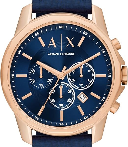 A|X Armani Exchange Chronograph Dress Watch for Men with Stainless Steel, Silicone or Leather Band
