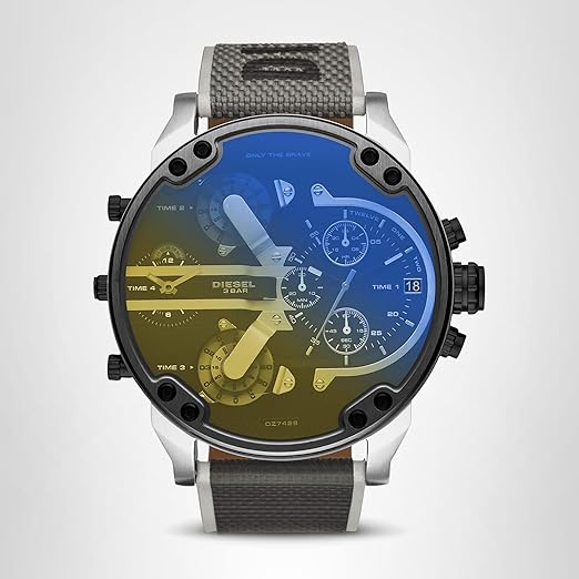 Diesel Mr. Daddy 2.0 Men's Watch with Oversized Chronograph Watch Dial and Stainless Steel, Silicone or Leather Band