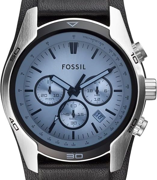 Fossil Men's Coachman Quartz Stainless Steel and Leather Chronograph Watch