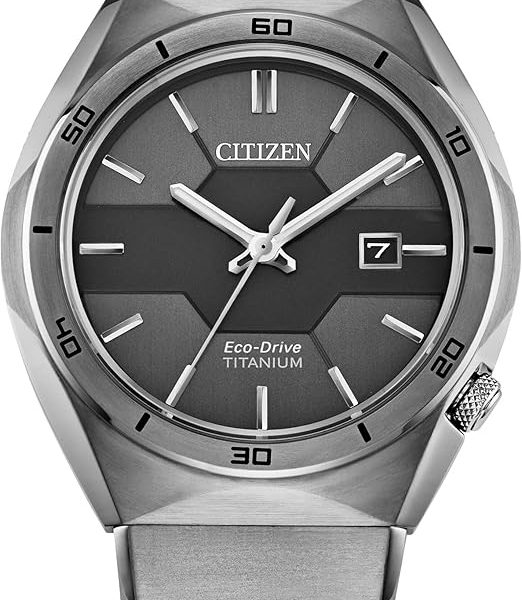 Citizen Men's Eco-Drive Sport Luxury Armor Watch in Super Titanium, Black Dial (Model: AW1660-51H)