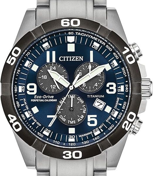 Citizen Men's Eco-Drive Sport Casual Brycen Chronograph Watch, Super Titanium™, Perpetual Calendar, Tachymeter 12/24 Hour Time, Alarm, Date