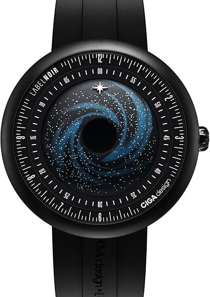 CIGA Design Mechanical Automatic Watch Blue Planet U Series Stainless Steel/Titanium/Ceramics Case Sapphire Crystal Fluororubber/Ceramics Strap Watches Gifts for Men and Women