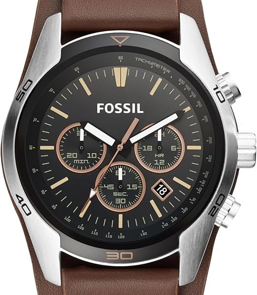 Fossil Men's Coachman Quartz Stainless Steel and Leather Chronograph Watch