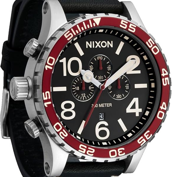 NIXON 51-30 Chrono A1392-300m Water Resistant Men's Analog Fashion Watch (51mm Watch Face, 25mm Genuine Leather Band)