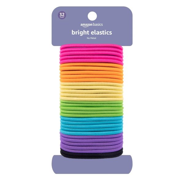 Click to see full view  Ask Rufus  Are these hair ties good for workouts?   Can they be used on wet hair?   Are they latex-free?   Ask something else Amazon Basics Pony Tail Hair Ties - Bright 4 MM Elastics for All Types, 32 Count