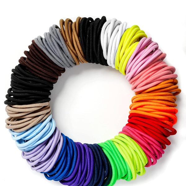 203 Pieces Hair Ties No Damage, 4MM Elastic Hair Ties, Medium Size Ponytail Holders for Women and Girls, Multicolor (20 Colors)