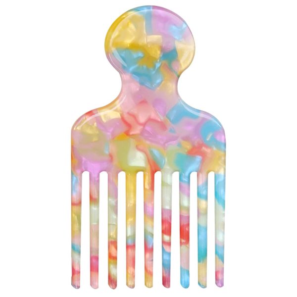 Hair Pick Comb 4.8 inch Wide Tooth Comb for Curls Acetate Hairs Picks for Women Long Tooth Afro Hairs Lift Combs Detangling Lifting Combs for Men Women Hair Styling Tool