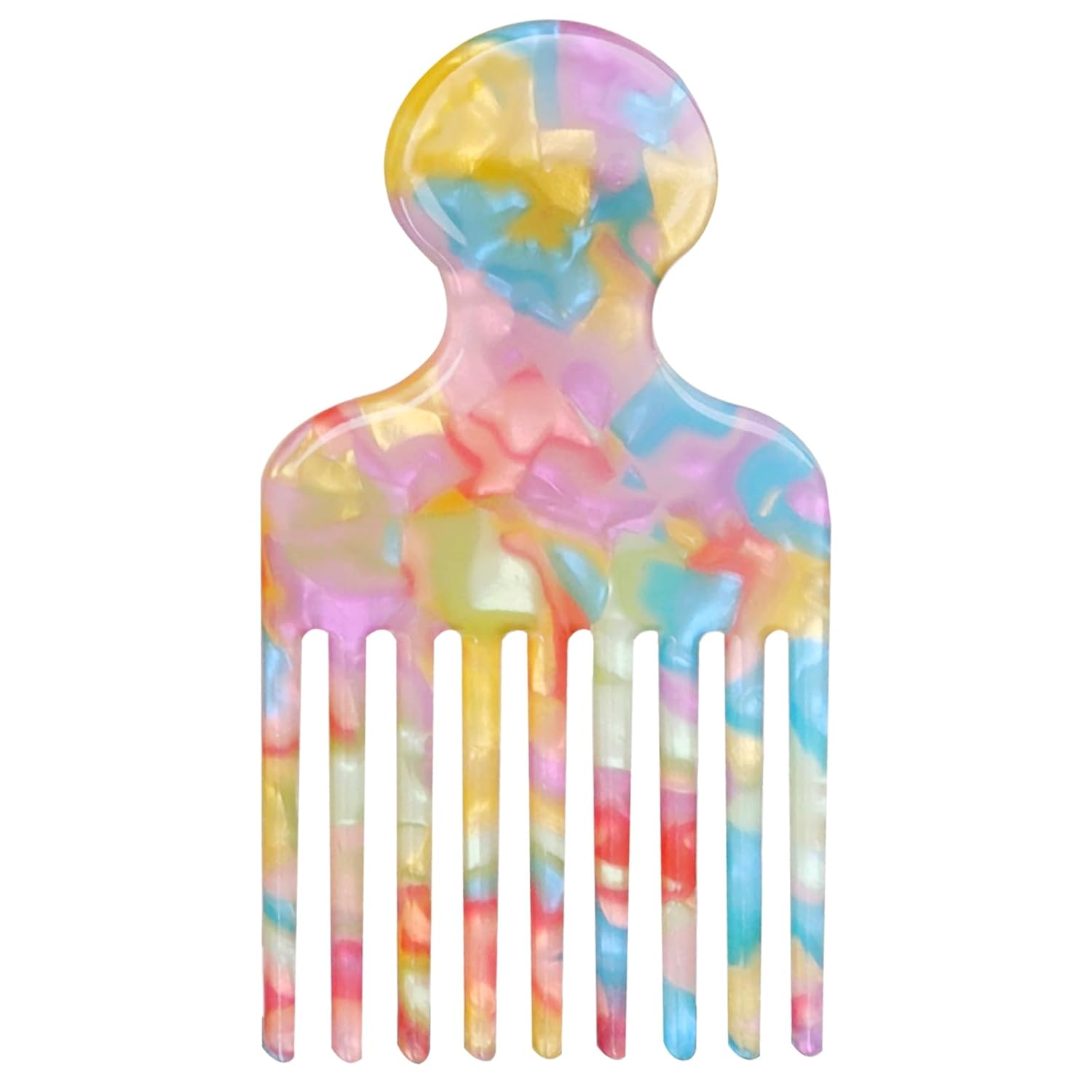 Sh530 Hair Pick Comb 4.8 inch Wide Tooth Comb for Curls Acetate Hairs Picks for Women Long Tooth Afro Hairs Lift Combs Detangling Lifting Combs for Men Women Hair Styling Tool - Image 1