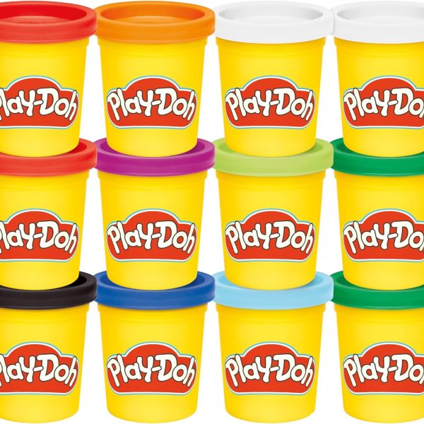 Play-Doh Jewel Colors Bulk 12-Pack of 4-Ounce Cans, Holiday Stocking Stuffers, Prizes & Party Favors, Kids Arts & Crafts, Preschool Toys, Ages 2+ (Amazon Exclusive)