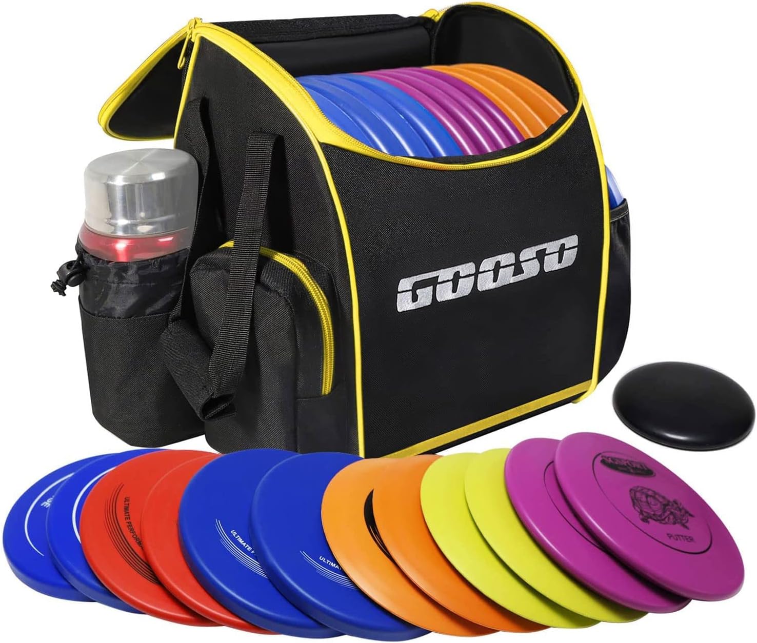 Tn44 Disc Golf Set with Bag - 12 PCS Flying Disc Golf Discs for Beginner with Putter, Midrange, Driver | Portable Disc Golf Backpack Holds 28+ Discs Free Stand Bag Design for Convenient Use - Image 1