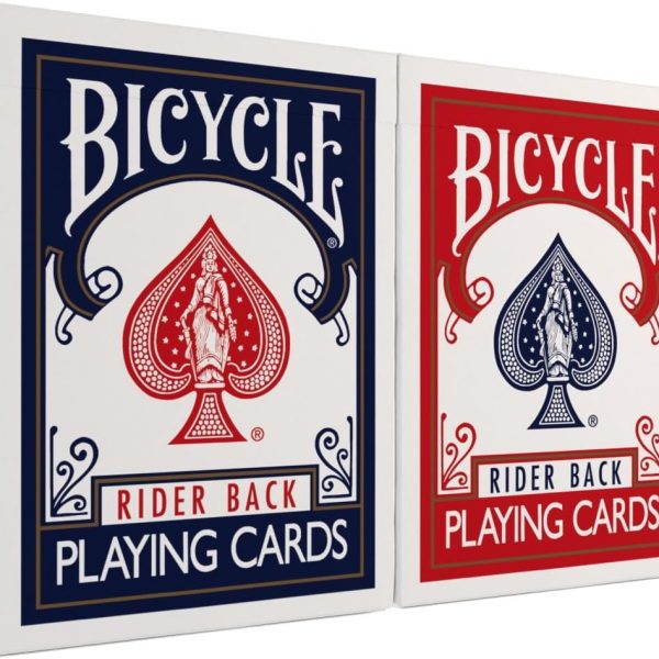 Bicycle Rider Back Playing Cards, Standard Poker Size Deck of Cards, Red & Blue (2 Pack), Classic Cards for Poker, Blackjack, Family Game Night & Card Games, Fun for All Ages
