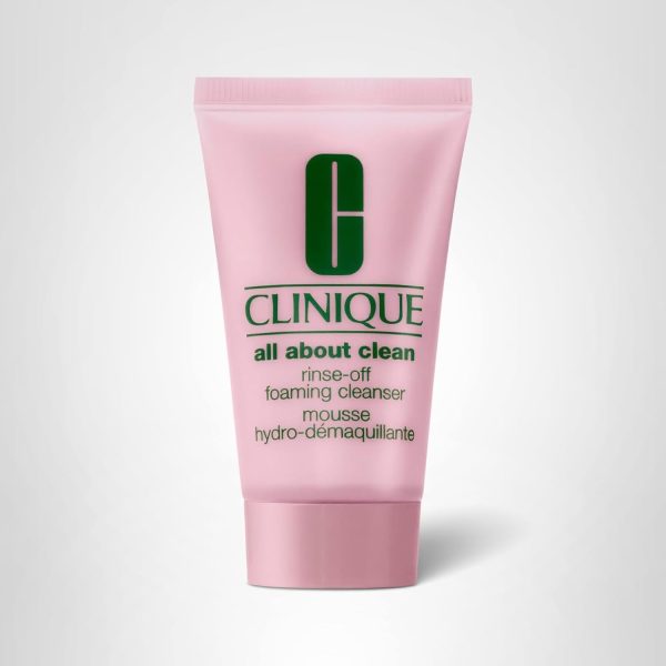 Clinique All About Clean Rinse-Off Foaming Face Wash | Face Cleanser With Hyaluronic Acid + Glycerin For Oily Skin Types | Dissolves Makeup + Sunscreen