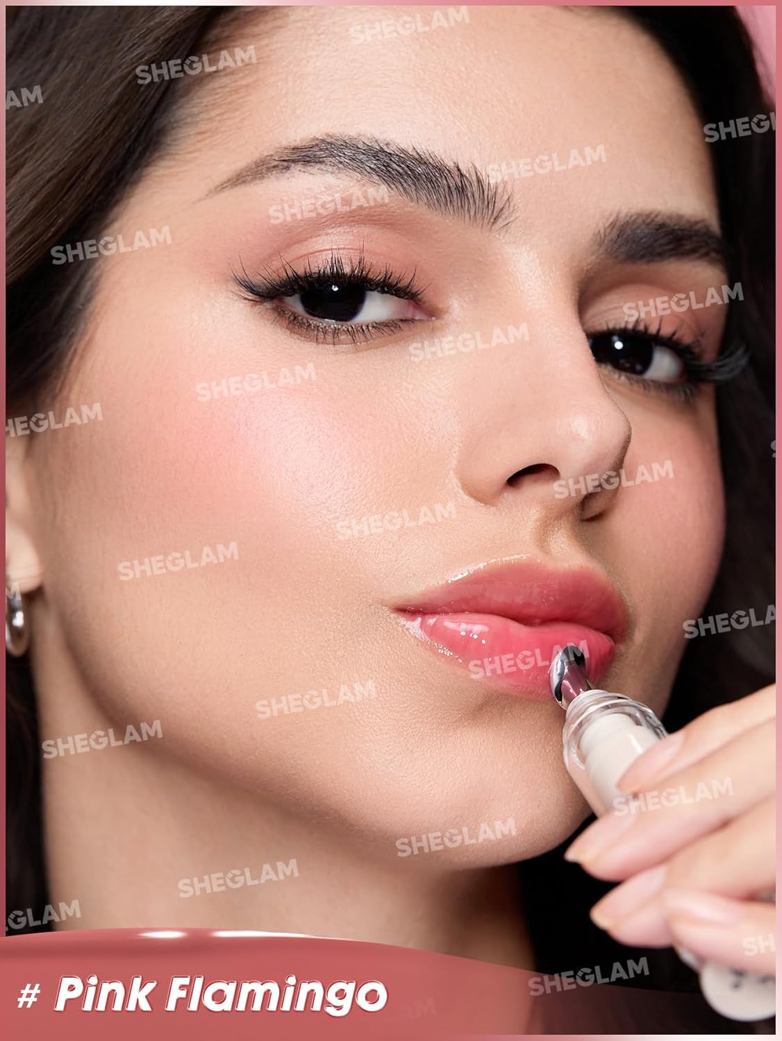 r56 SHEGLAM Booster Shine Plumping Lip Gloss-Pink Flamingo - Image 1