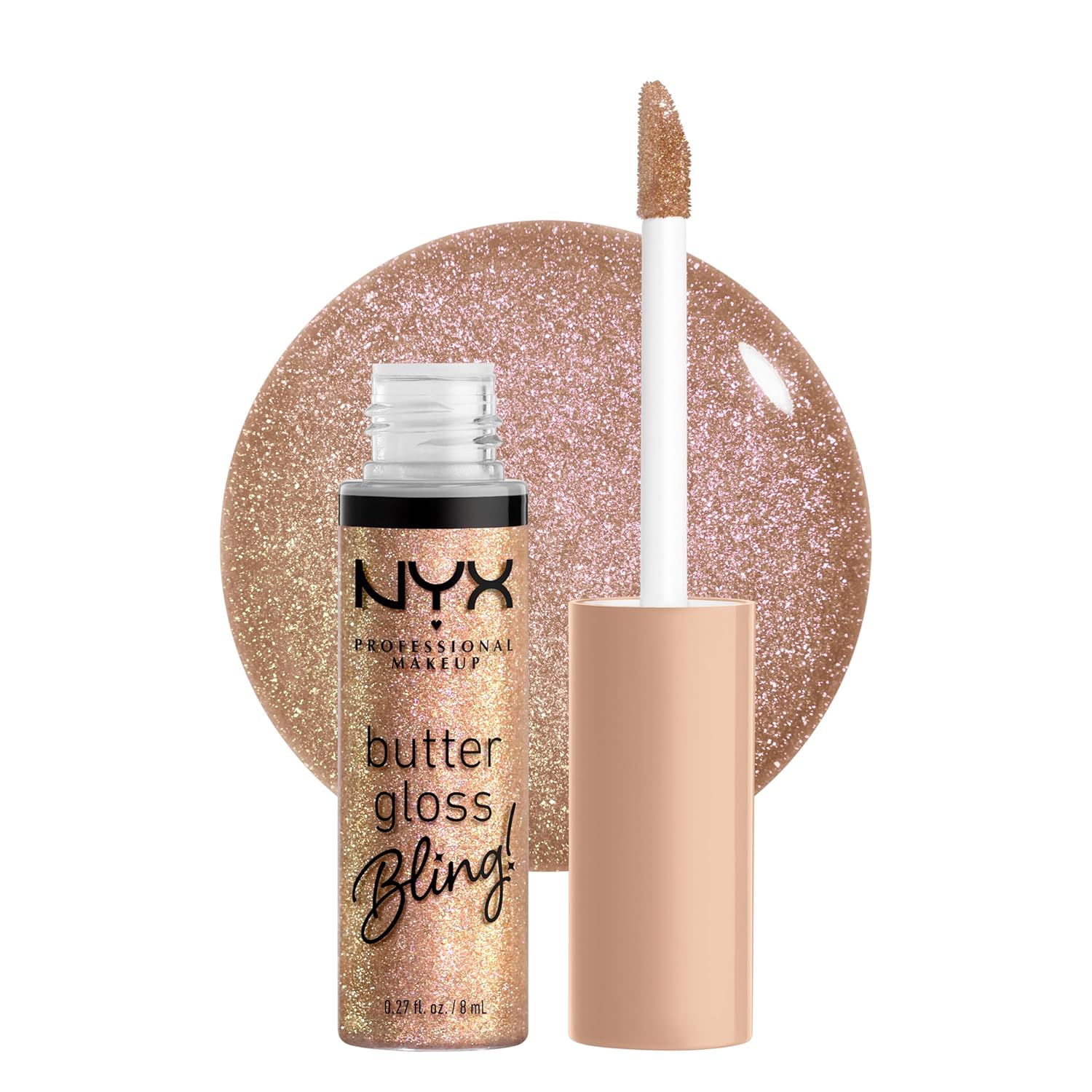 r59 NYX PROFESSIONAL MAKEUP Butter Gloss Bling Lip Gloss, Non Sticky and Shiny Vegan Lip Makeup - Bring The Bling - Image 1