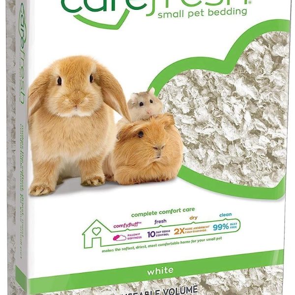 carefresh 99% Dust-Free White Natural Paper Small Pet Bedding with Odor Control, 10L, White