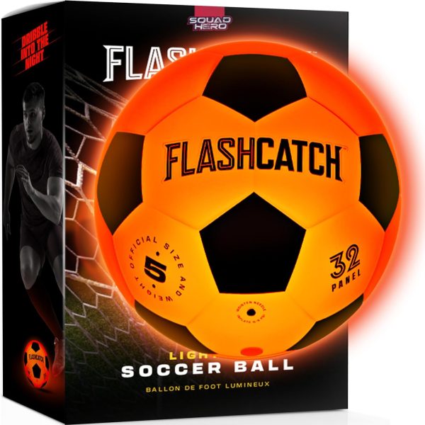 Light Up Soccer Ball - Glow in The Dark - NO 5 - Sports Gear Gifts for Boys & Girls 8-15+ Year Old - Kids, Teens Gift Birthday Ideas - Cool Boy Toys Ages 8 to 15 Glowing Night Activity