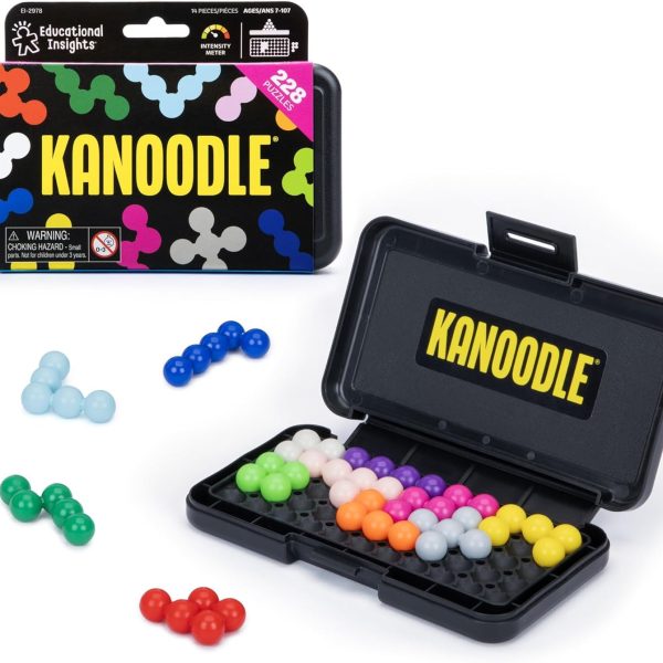 Educational Insights Kanoodle - Original 3D Brain Teaser Puzzle, Single Player Mind Challenge Toys, Handheld Travel Games, Challenging Logic Puzzles and Gifts for Kids, Teens & Adults Ages 7+