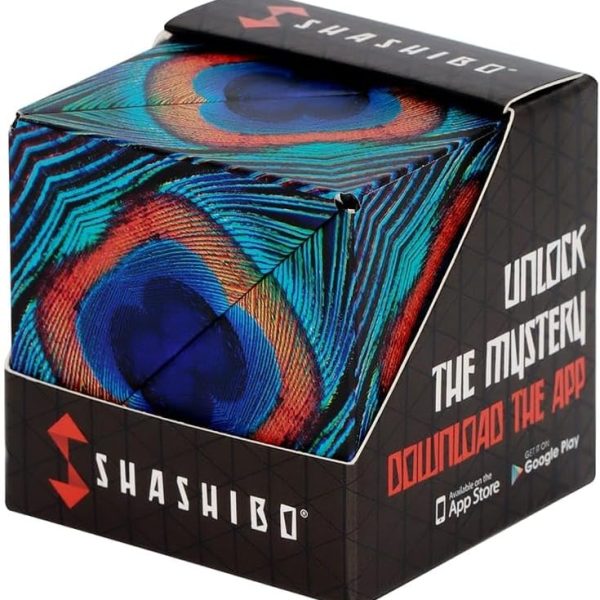 SHASHIBO Shape Shifting Box - Award-Winning Fidget Toy w/ 36 Rare Earth Magnets - Fidget Cube Transforms Into Over 70 Shapes, Sensory Toy Gift for Kids, Teens, and Adults (Wings)