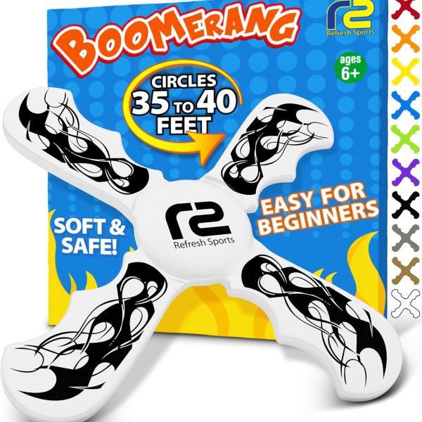 Boomerang for Kids - It Really Does Fly Back - Fun & Easy to Use Toy Gifts for Boys & Girls - Soft Foam Design Allows for Safe Play & Great Beginner Toy Gift Idea Kids Boy Birthday Gift Ideas Stuffers